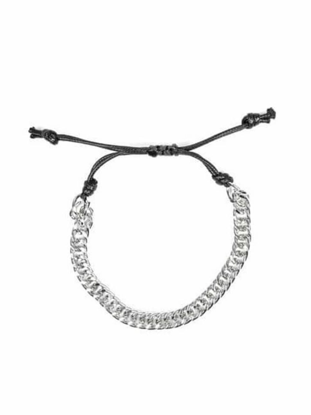 paparazzi Black Cord Bracelet with Silver-Tone Chain